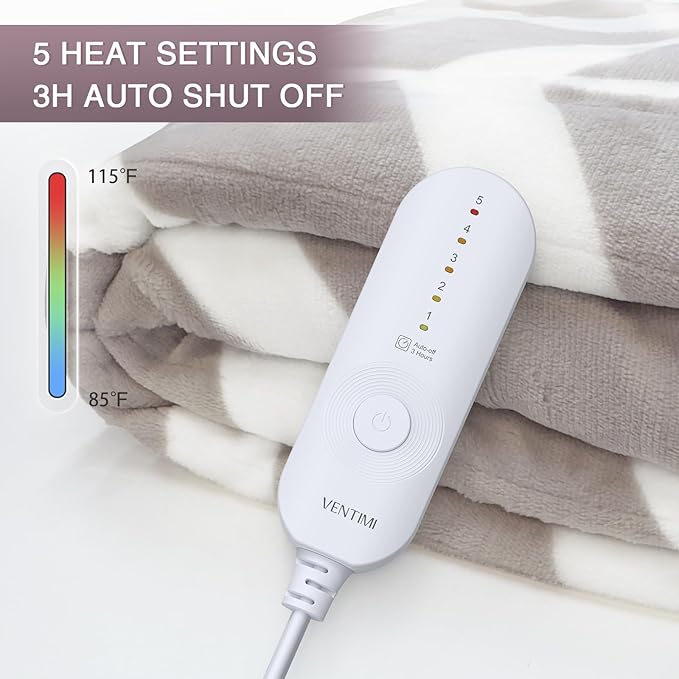 VENTIMI Electric Blanket Heated Throw, Fast Heating Blankets - Image 2