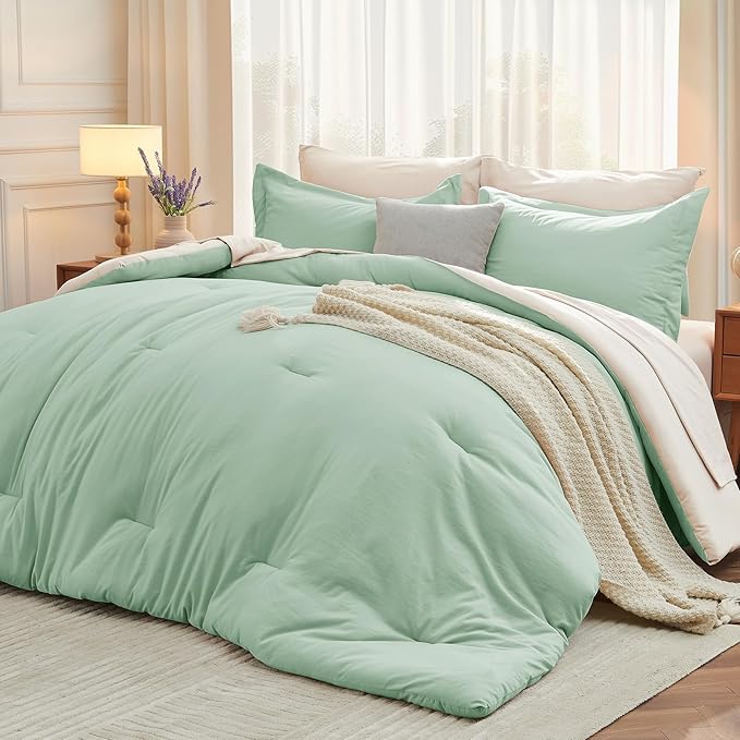 MUXHOMO 7 Pieces Full Comforter Set, Soft Bed in a Bag Full Size, All Season by MUXHOMO