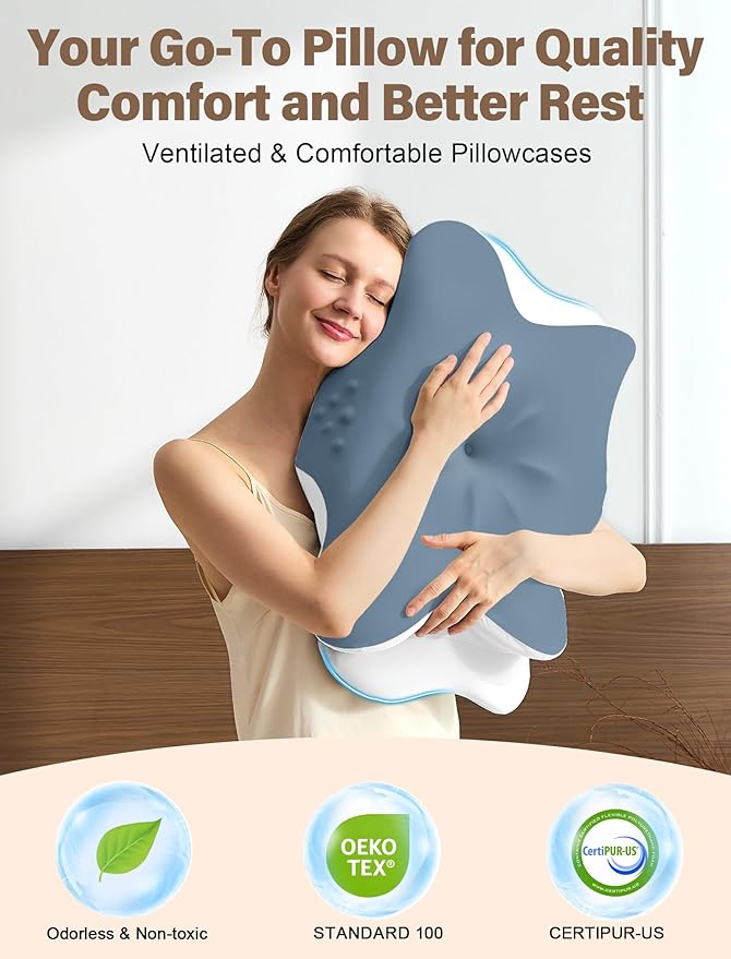 Cervical Neck Pillow for Pain Relief – Ergonomic Memory Foam Pillow for Side - Image 5