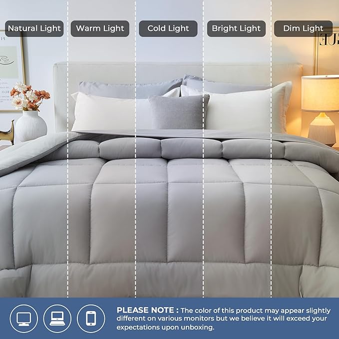 Sasttie Twin Comforter Set, 5 Pieces Reversible Bed in a Bag Twin, Complete - Image 7