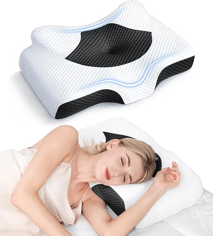 Osteo Cervical Pillow for Neck Pain Relief, Hollow Design Odorless Memory Foam by OSTEO