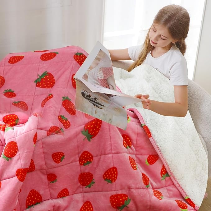 Aemicion Kids Weighted Blanket 7 pounds Twin Size 41"x 60", Soft Sherpa Fleece - Image 4