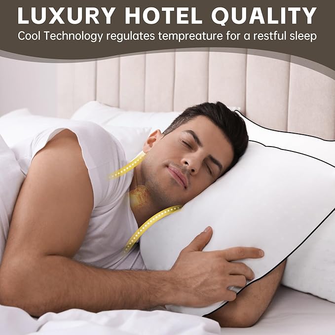 HIMOON Bed Pillows for Sleeping 4 Pack, King Size Cooling Pillows Set of 4 - Image 5