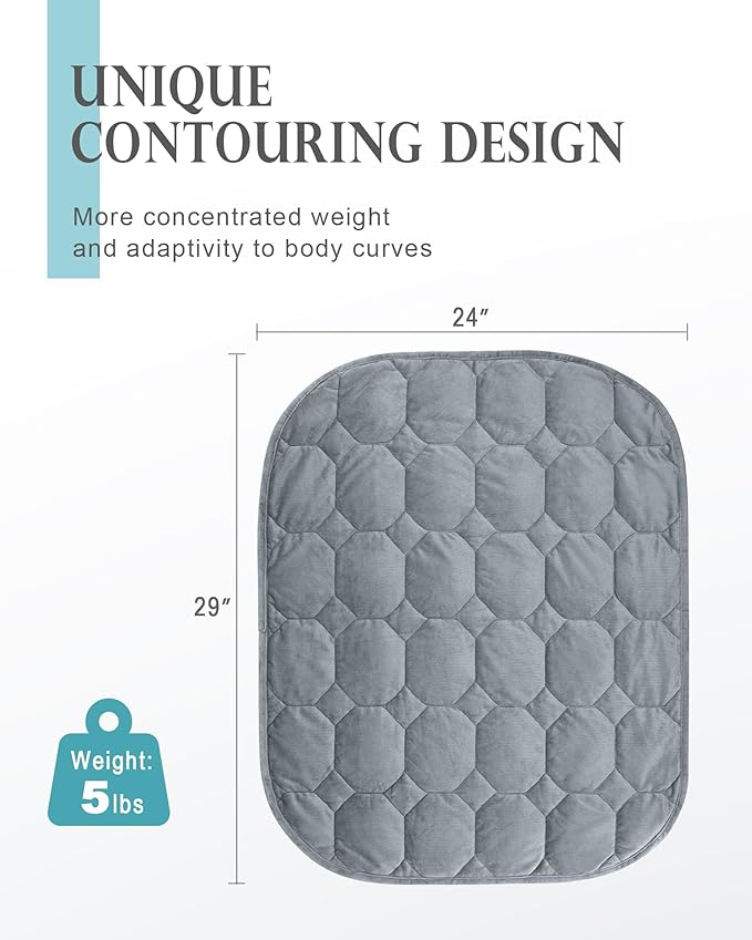 Cottonblue Weighted Lap Blanket 5lbs, Cozy Luxury Crystal Velvet Weighted - Image 3