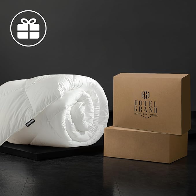 Hotel Grand Luxury White Goose Feather Down Fiber Comforter Full Queen Size - Image 6