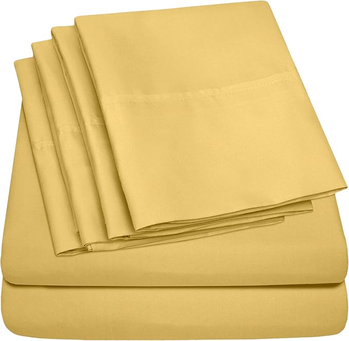 Queen Sheets Yellow by SweetHomeCollection