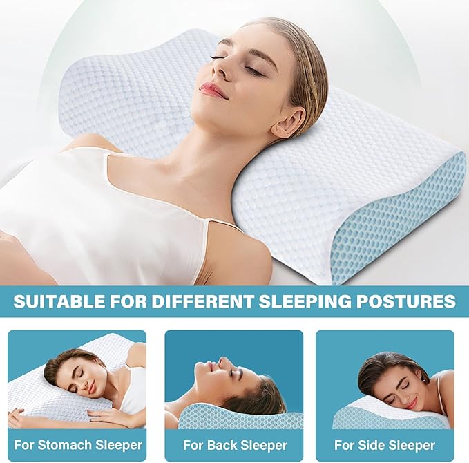 Cooling Pillows Queen Size Set of 2, Memory Foam Bed Pillows - Image 4