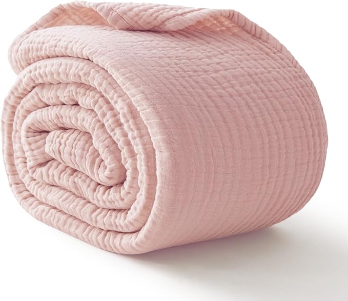 100% Cotton Muslin Blanket King 108" x 90", 6 Layers Breathable and Lightweight by Kozyhvn