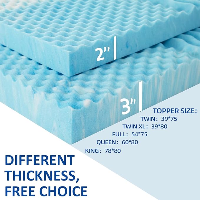 SINWEEK 2 Inch Memory Foam Mattress Topper Twin XL, Twin Extra Long Mattress - Image 7