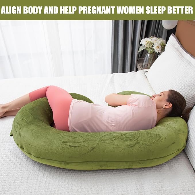 1 MIDDLE ONE Pregnancy Pillow, C Shaped Full Body Pregnant Women Sleeping Pillow - Image 4