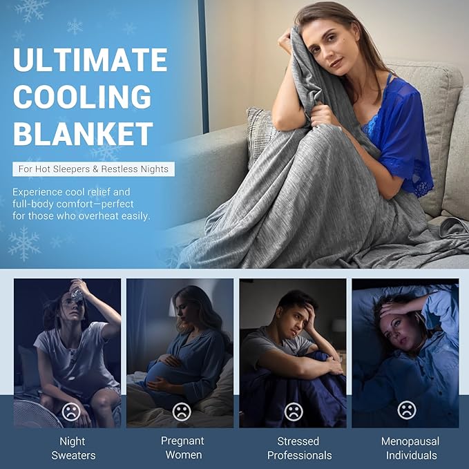 Elegear Revolutionary Cooling Blanket Queen Absorbs Heat to Keep Body Cool - Image 6