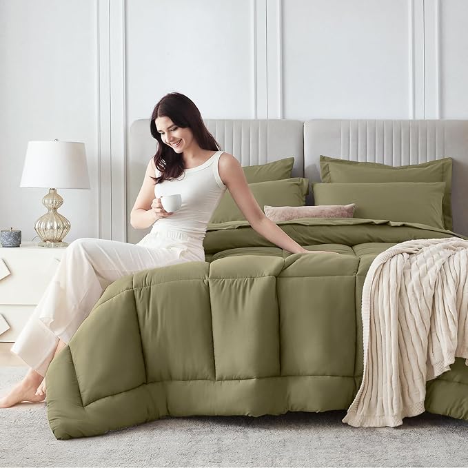 Sasttie King Size Comforter Set, 7 Pieces Bed in a Bag King, Complete Bedding - Image 9