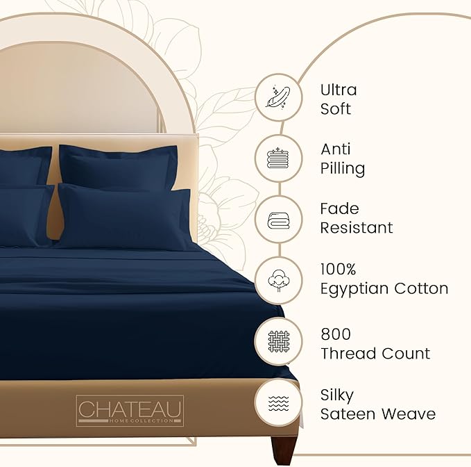 100% Egyptian Cotton Sateen Weave 3PC Twin Sheets Set - Image 4
