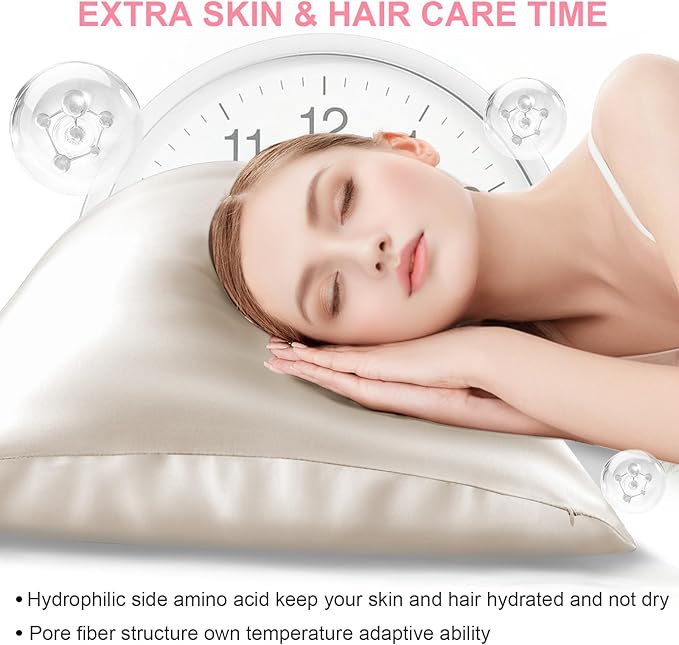 Silk Body Pillow Cover with Zipper, Mulberry Silk Pillow Cases Body Size - Image 3