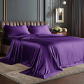 BEDELITE King Size Sheets Set, Luxury Soft Plum Purple Satin Sheets by BEDELITE
