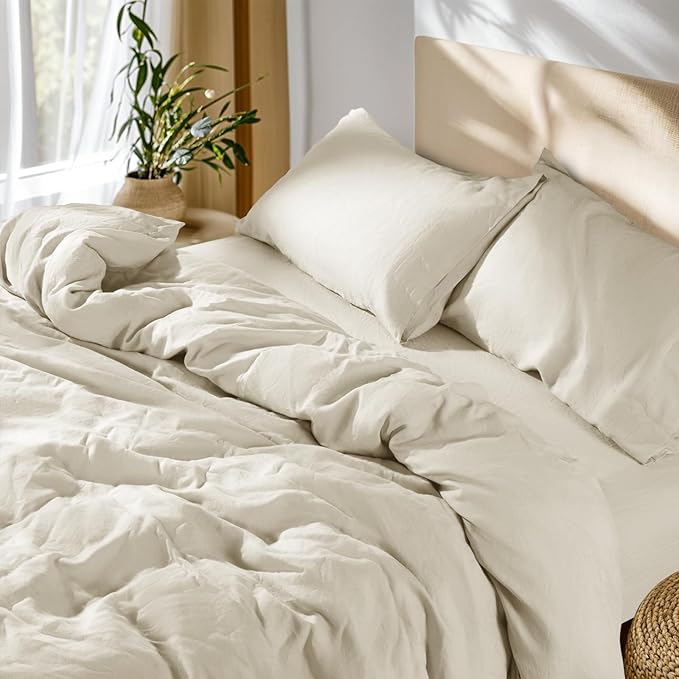 SONORO KATE 100% French Linen Duvet Cover King Size, Soft Breathable by SONOROKATE
