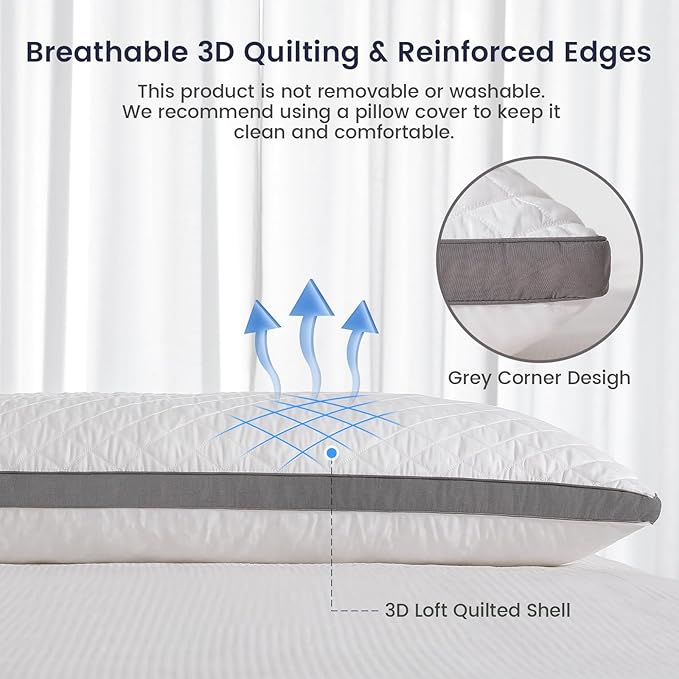 Rainmr Shredded Memory Foam Thick Body Pillow, Breathable Extra-Firm Large - Image 3