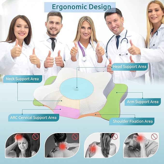 DONAMA Cervical Pillow for Neck and Shoulder, Contour Memory Foam Pillow - Image 3