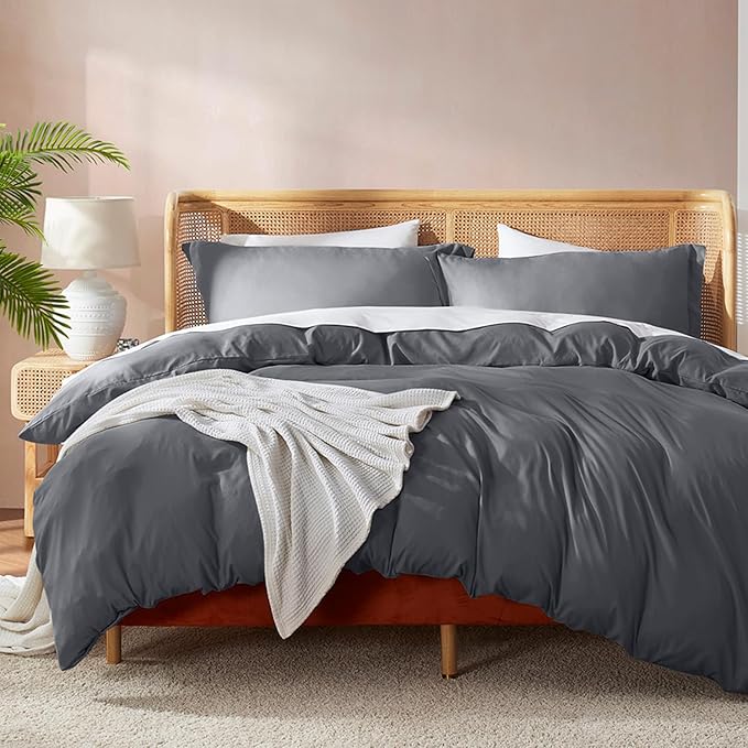 Nestl Dark Grey California King Duvet Cover Sets by Nestl