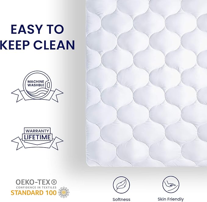 SLEEP ZONE Quilted Fitted Queen Mattress Pad Cover - Image 5