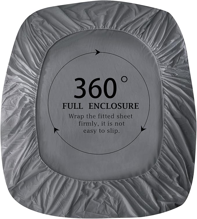 FreshCulture Pure Cotton Fitted Sheets Twin Size, 300 Thread Count Percale - Image 3