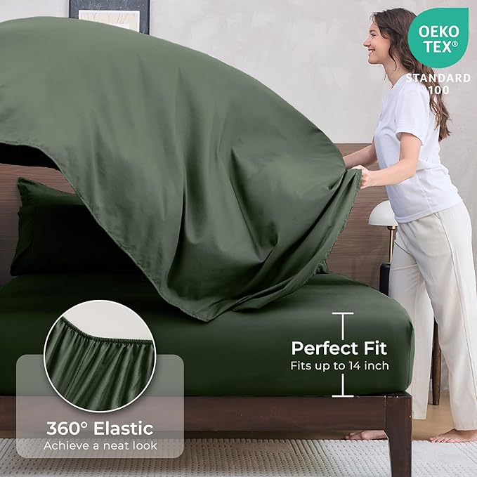HEVUMYI Army Green Queen Comforter Set - Image 5