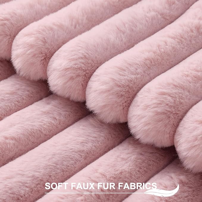 Pallene Faux Fur Plush Throw Pillow Covers 24x24 Set of 2, Luxury Soft Fluffy - Image 2