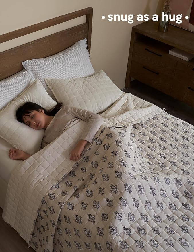 YnM 12lbs Weighted Blanket for Adults, Linen Heavy Bed Throw Blanket - Image 3