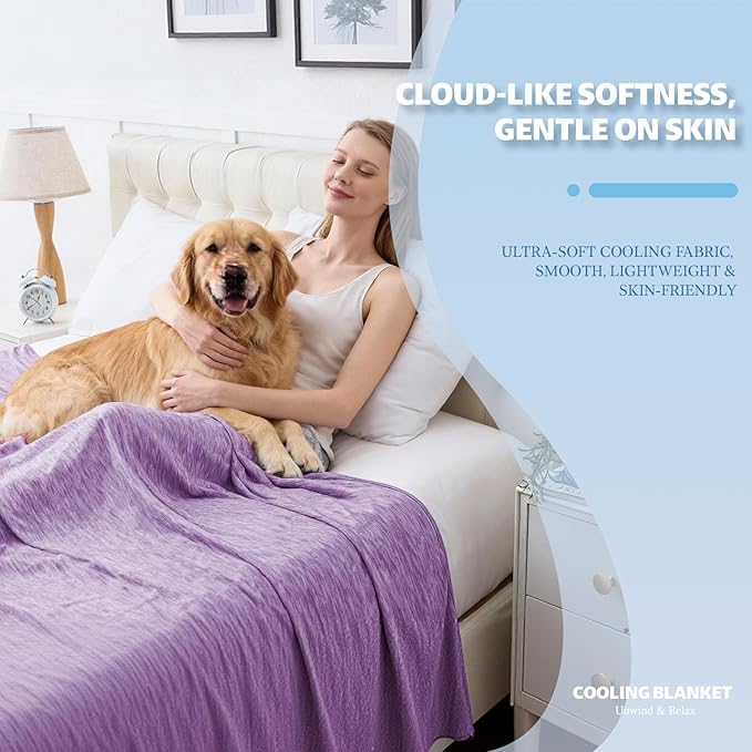 Cooling Blanket King Size, Cold Blanket Thin Lightweight Breathable Soft - Image 2