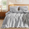 LBRO2M 100% France Linen Duvet Cover Set Queen Size 3 Pcs Natural Flax by LBRO2MBedding