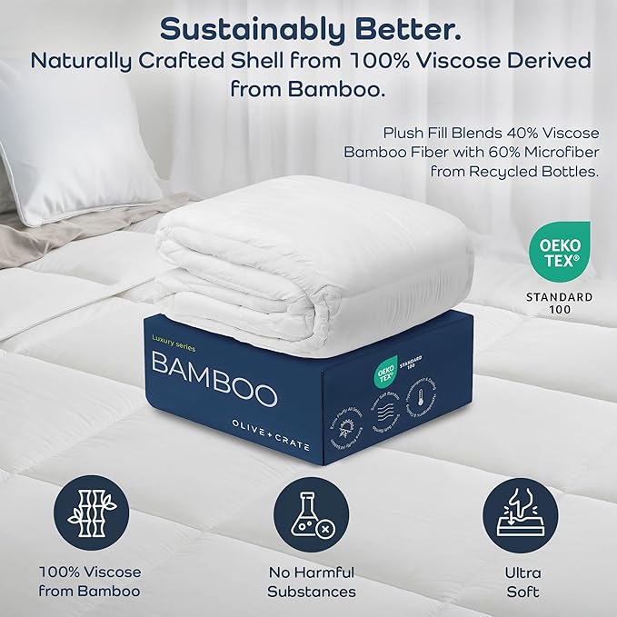 Olive + Crate 100% Viscose derived from Bamboo Comforter Outer Shell - Image 3