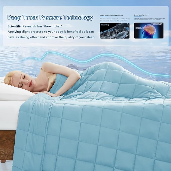 Topcee Weighted Blanket for Adults Twin Size Soft Cooling Heavy Blanket Sleeping - Image 3