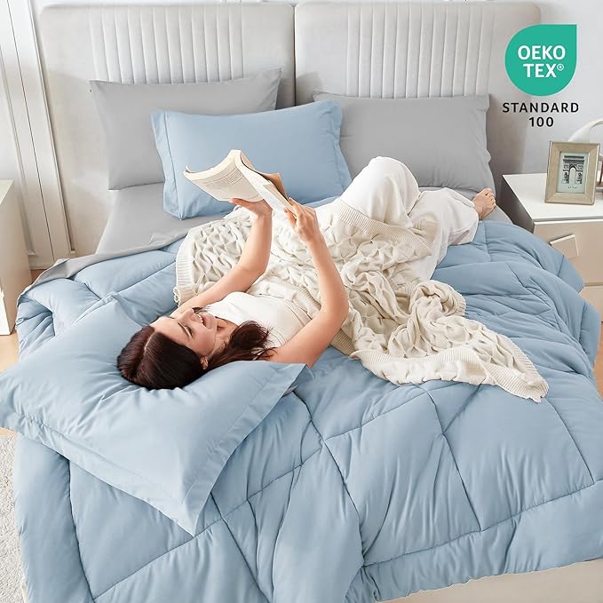 Sasttie King Size Comforter Set, 7 Pieces Bed in a Bag King, Complete Bedding - Image 5