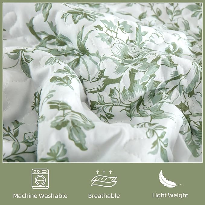 WONGS BEDDING Quilt Full Size, Sage Green Quilt Bedding Set - Image 4