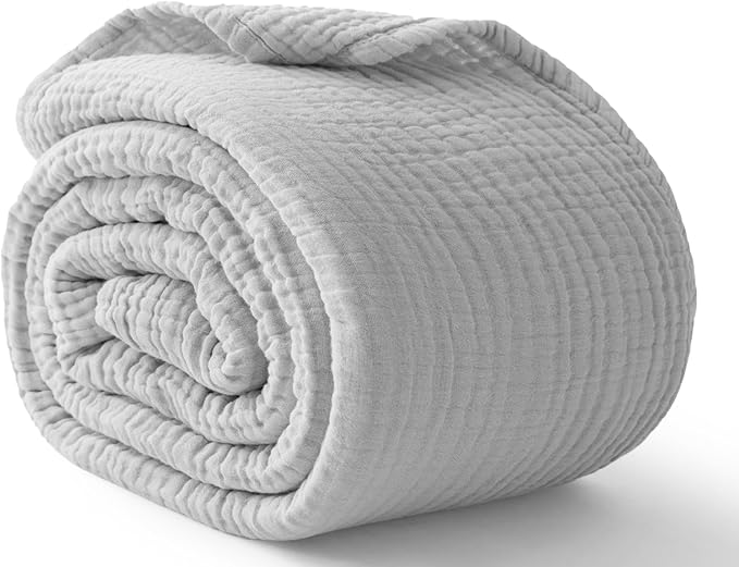 100% Cotton Muslin Blanket Large 50" x 70", Breathable and Lightweight Cotton by Kozyhvn