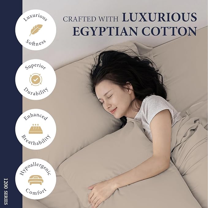 100% Egyptian Cotton King Size Sheets Set - Image 2