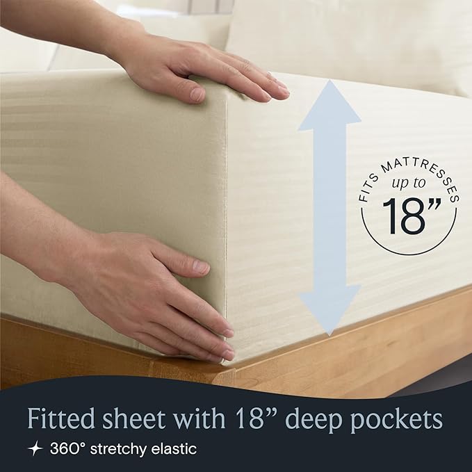 LuxClub 4 PC King Size Sheet Set, Breathable Luxury Bed Sheets, Deep Pockets - Image 9