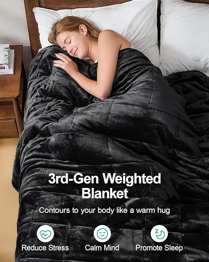 Super Fuzzy Soft Sherpa Fleece Weighted Blanket, 25 lbs Dual Sided Fluffy Heavy - Image 2
