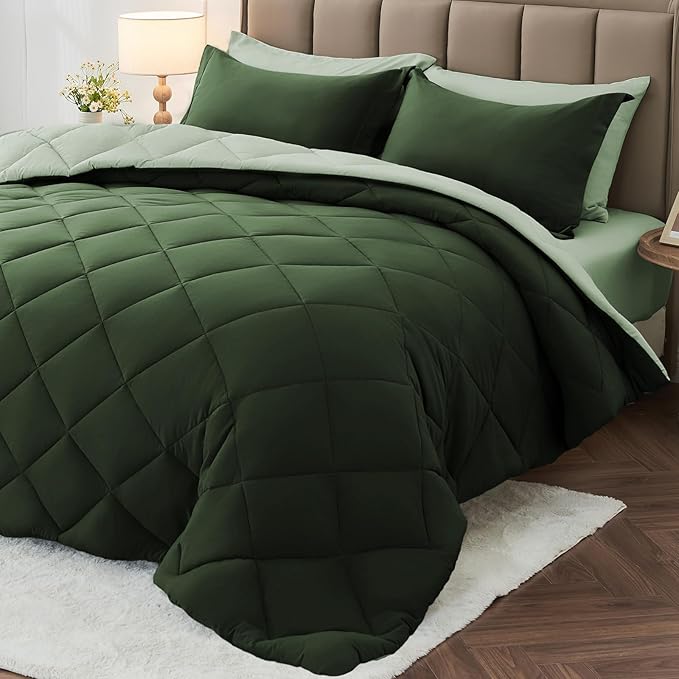 MUXHOMO 7 Pieces Full Comforter Set, Reversible Bed in a Bag Full Size by MUXHOMO