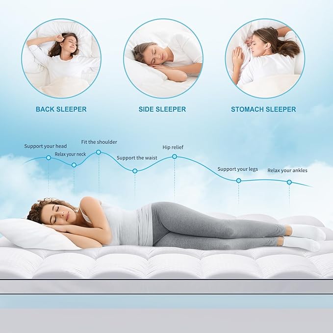 MASVIS Twin XL Size Dual Layer 4 Inch Memory Foam Mattress Topper, 2 Inch Gel - Image 3