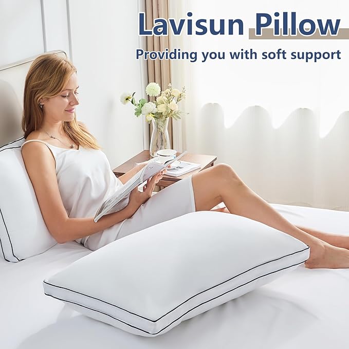 CozyLux Pillows Queen Size Set of 2, Soft and Supportive 3D Down Alternative - Image 8