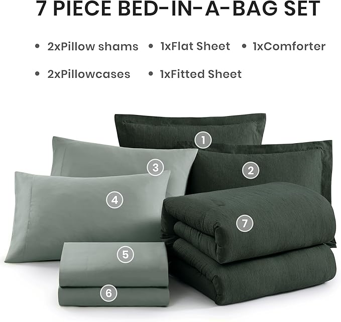 Monbix Super King Plus Comforter Set, Deep Forest Cationic Dyeing Bedding Set - Image 7