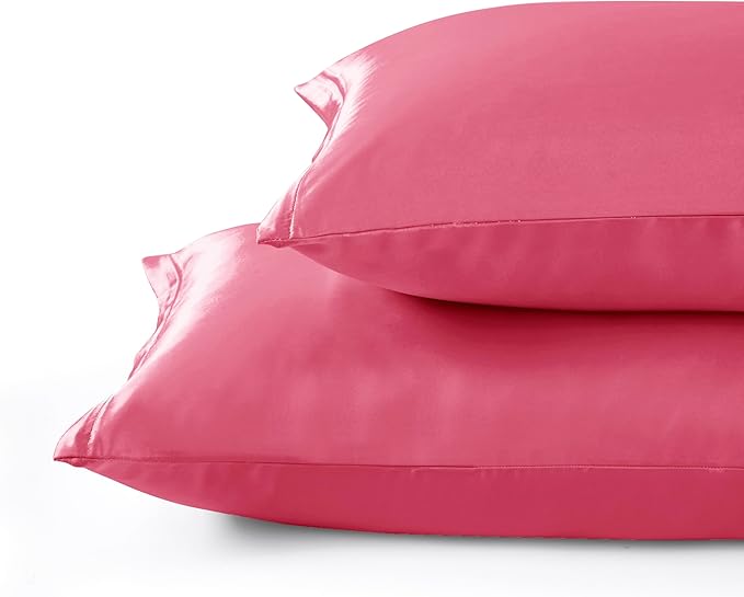Peach Red Satin Pillowcases - Image 5