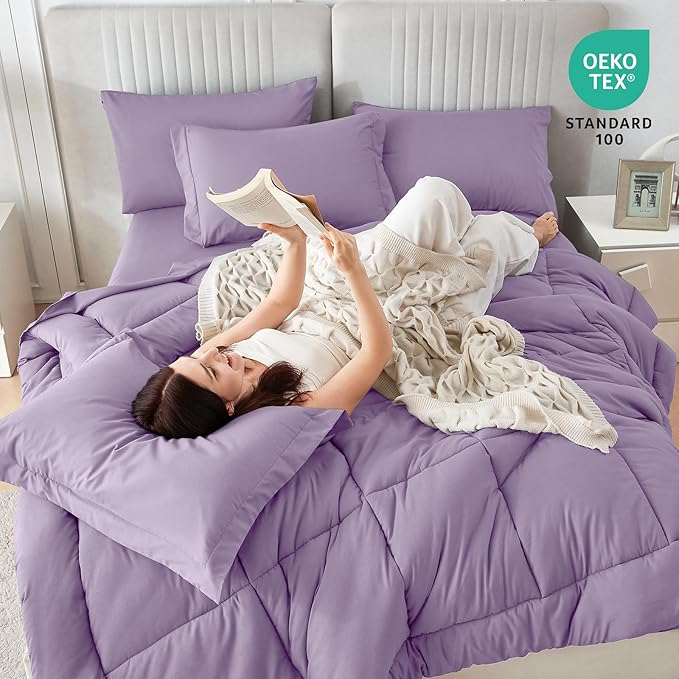 Sasttie Twin Comforter Set, 5 Pieces Bed in a Bag Twin, Complete Bedding Set - Image 5