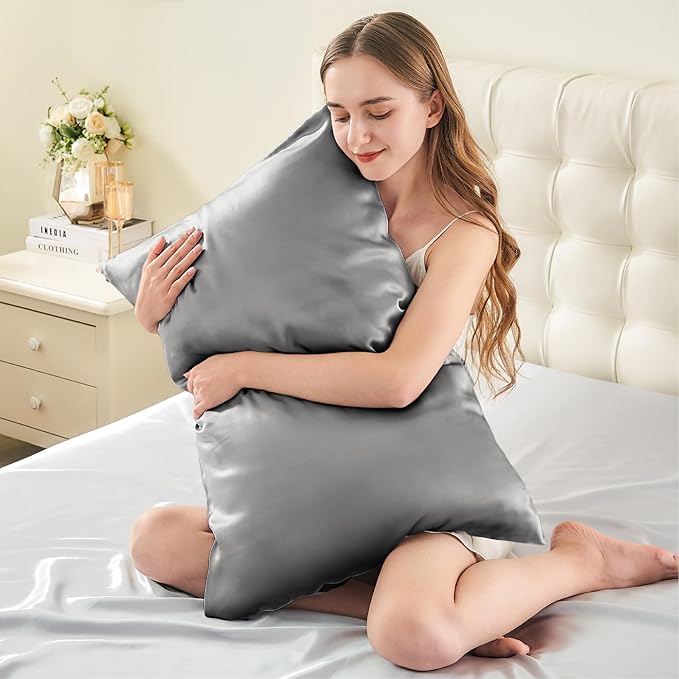INFIIXSO Silk Pillow Cases 2 Pack Standard Size, Ultra Smooth & Soft Mulberry - Image 3