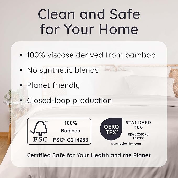 Bambaw 100% Viscose Derived from Bamboo Sheets Queen Size Set – 4pcs Cooling - Image 6