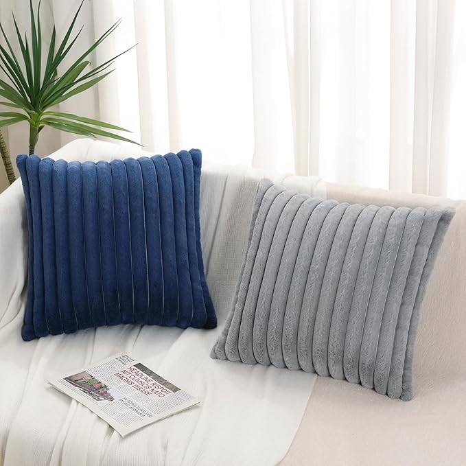 Pallene Faux Fur Plush Throw Pillow Covers 18x18 Set of 2, Luxury Soft Fluffy - Image 6