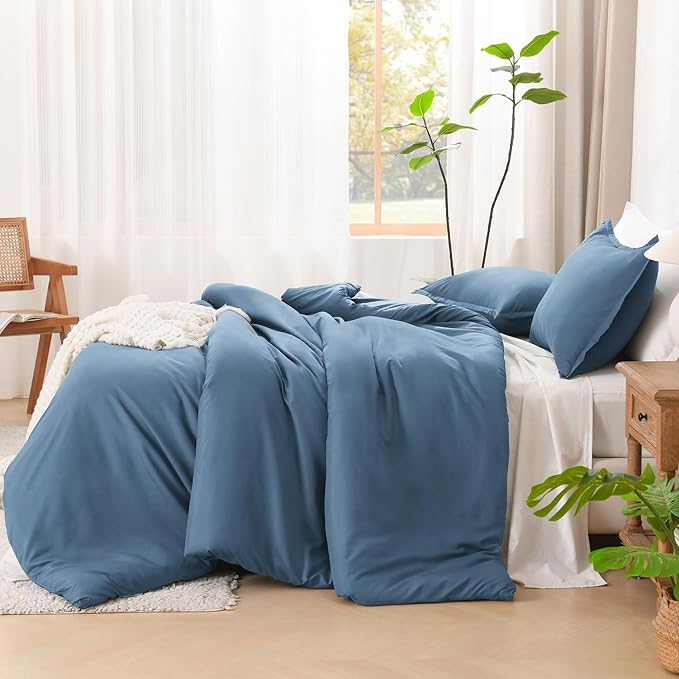 Litanika Comforters King Size Ocean Blue, 3 Pieces Lightweight Solid Bedding - Image 5