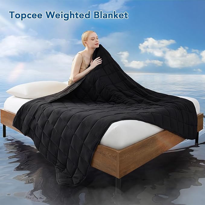 Topcee Weighted Blanket Soft Cooling Heavy Blanket Sleeping, Apply to 190-210 - Image 2