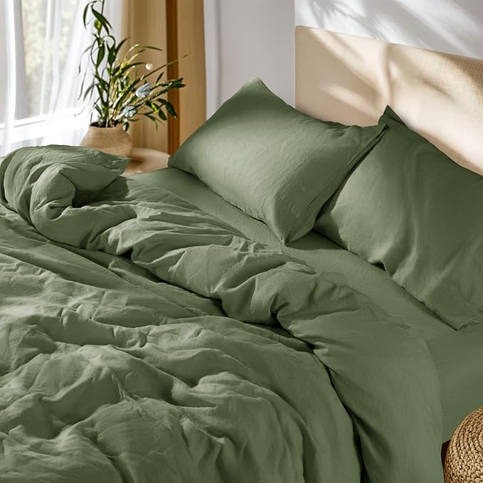 SONORO KATE 100% French Linen Duvet Cover Queen Size, Soft Breathable by SONOROKATE